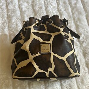 Dooney & Bourke Giraffe Print Shoulder Bag - Brown and Cream
